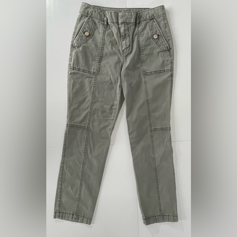 WHITE HOUSE BLACK MARKET Pret-a-Jet Grey Utility Pants Cropped Straight Leg - 2s